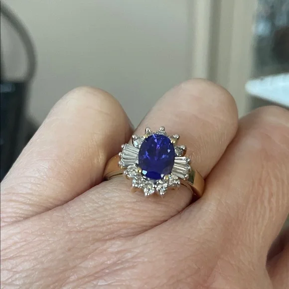 18K Yellow Gold LeVian Tanzanite and Diamond Ring - Picture 13 of 13